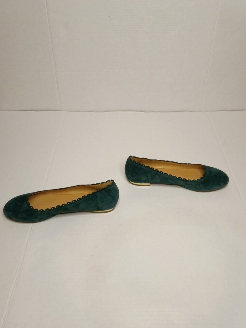 Talbots Penelope Teal Suede Scalloped Ballet Flats Size Women's 6.5M - Picture 5 of 10